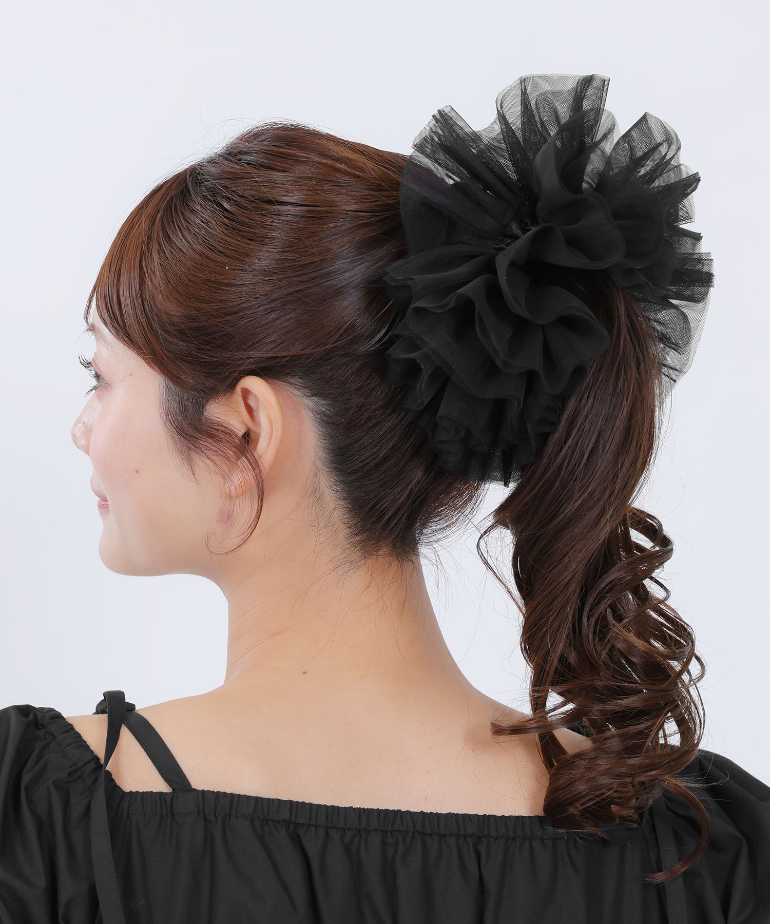 MARY QUANT「フラッフィーチュール シュシュ」|ヘアゴム・シュシュ|ブラック