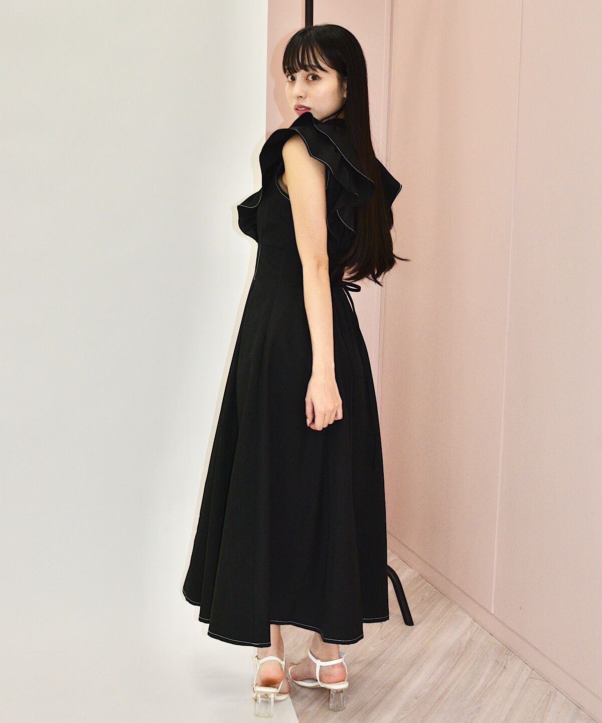 WILLSELECTION「ナローリボンラッフルフリルワンピース」|ワンピース|
