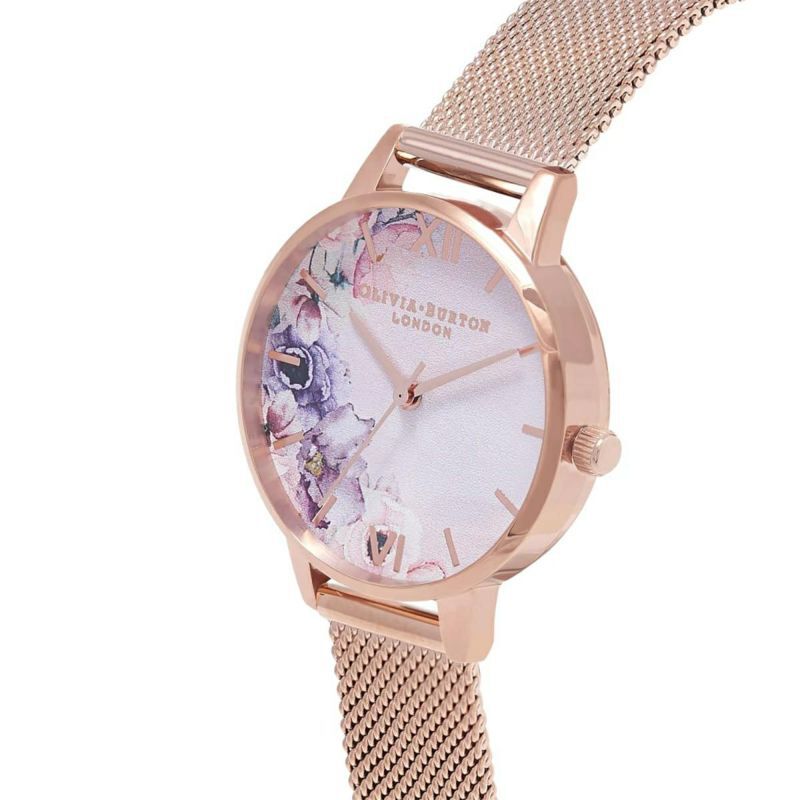 OLIVIA BURTON 「〈OLIVIA BURTON(ｵﾘﾋﾞｱﾊﾞｰﾄﾝ)〉30mmﾛｰｽﾞｺﾞｰﾙﾄﾞﾒｯｼｭ ｳｫｰﾀｰｶﾗｰﾌﾙｰﾗﾙ」|腕時計|