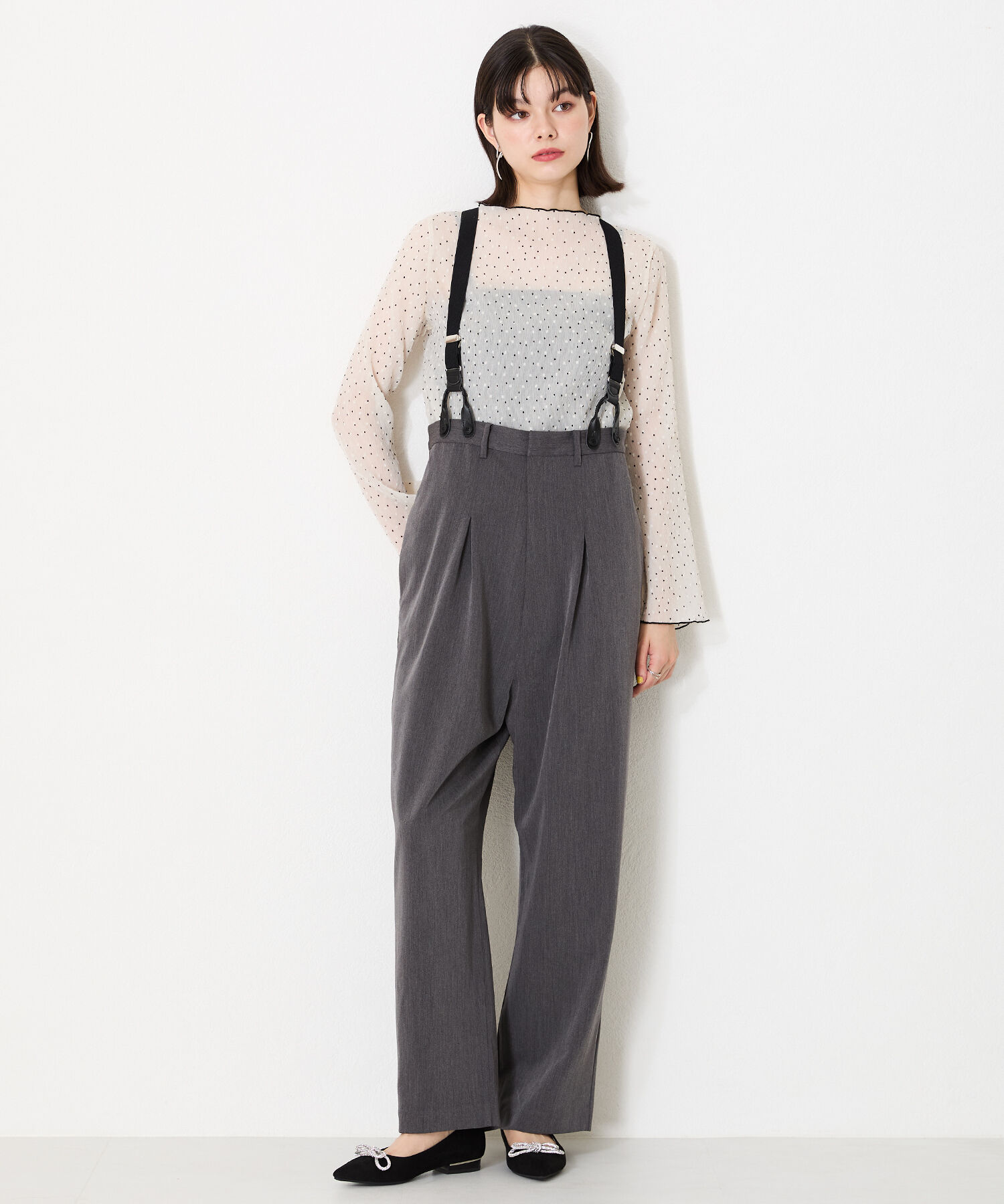 ORiental TRaffic「【トレンド】ビジューリボンフラットパンプス/41310 人気 トレンド パンプス 売れてる 上品」|パンプス|
