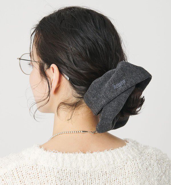 BEAUTY&YOUTH UNITED ARROWS「＜heyep＞ニット ロゴ シュシュ」|ヘアゴム・シュシュ|DK.GRAY