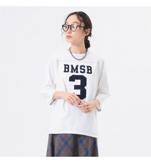 BEAMSBOY「テンジク フットボール 3/4 Tシャツ」|Tシャツ・カットソー|WHITE