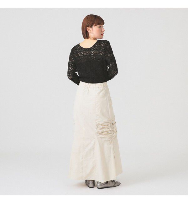 Ray BEAMS 「ジャカード レース クルーネック Tシャツ」|Tシャツ・カットソー|
