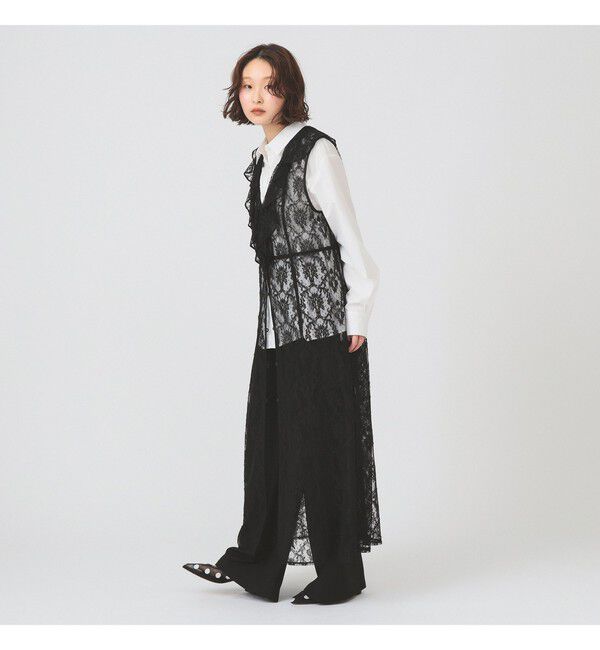 Ray BEAMS 「ラッフルカラー レース ワンピース」|ワンピース|BLACK