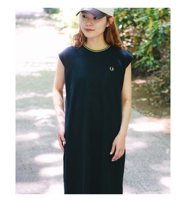 Ray BEAMS 「【別注】FRED PERRY / ティップド ピケ ドレス」|ワンピース|BLACK