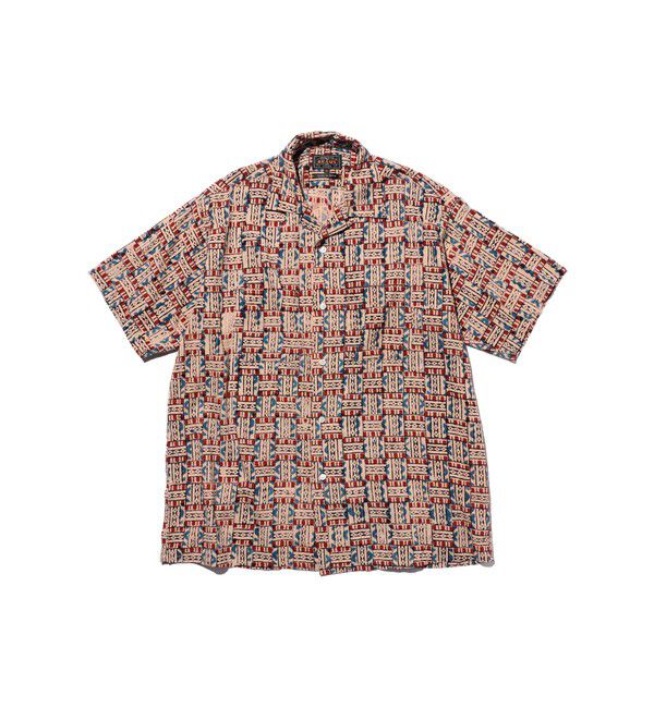 BEAMS PLUS「Open Collar Block Print ③」|シャツ・ブラウス|