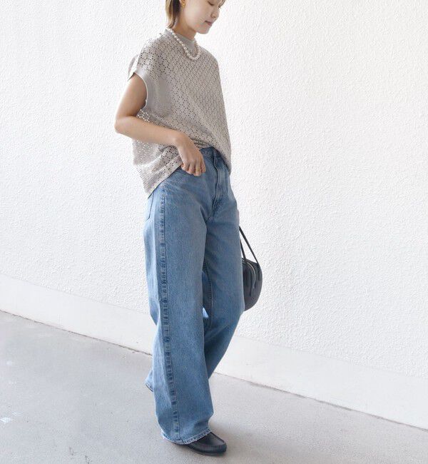 SHIPS for women「《一部追加予約》【WEB限定】〈手洗い可能〉アイレット クルーネック プルオーバー」|Tシャツ・カットソー|