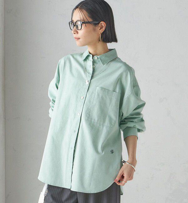 SHIPS for women「《一部追加予約》〈洗濯機可能〉ピン オックス 刺繍 シャツ」|シャツ・ブラウス|