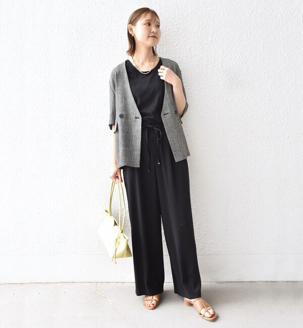 SHIPS for women「《一部予約》〈手洗い可能〉2WAY サテン &times; カットソー スクエア タンクトップ」|タンクトップ|
