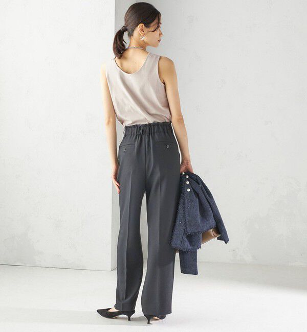 SHIPS for women「《一部予約》〈手洗い可能〉2WAY サテン &times; カットソー スクエア タンクトップ」|タンクトップ|