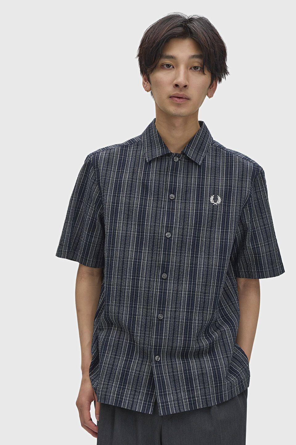 FRED PERRY 「Seersucker Check Shirt／シアサッカーチェックシャツ」|シャツ・ブラウス|NAVY
