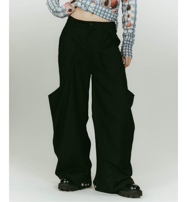 JOINT WORKS「Knuth Marf/クヌースマーフ high-boot detail pants」|スラックス|ブラック