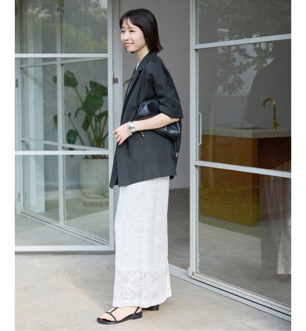 SLOBE IENA「《WEB限定/追加》リネンレーヨンハーフスリーブジャケット」|その他|