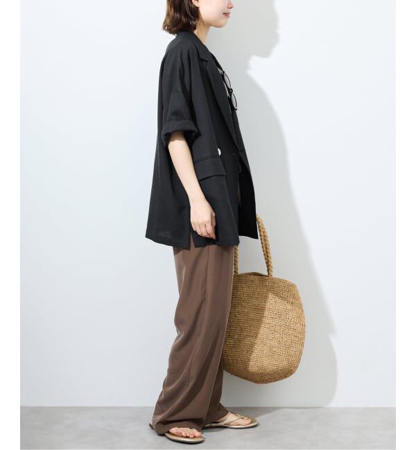 SLOBE IENA「《WEB限定/追加》リネンレーヨンハーフスリーブジャケット」|その他|