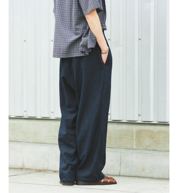 JOURNAL STANDARD「リネン ポリ ストライプ オーバー パンツ」|スラックス|