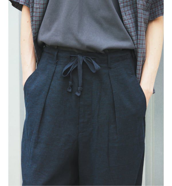 JOURNAL STANDARD「リネン ポリ ストライプ オーバー パンツ」|スラックス|