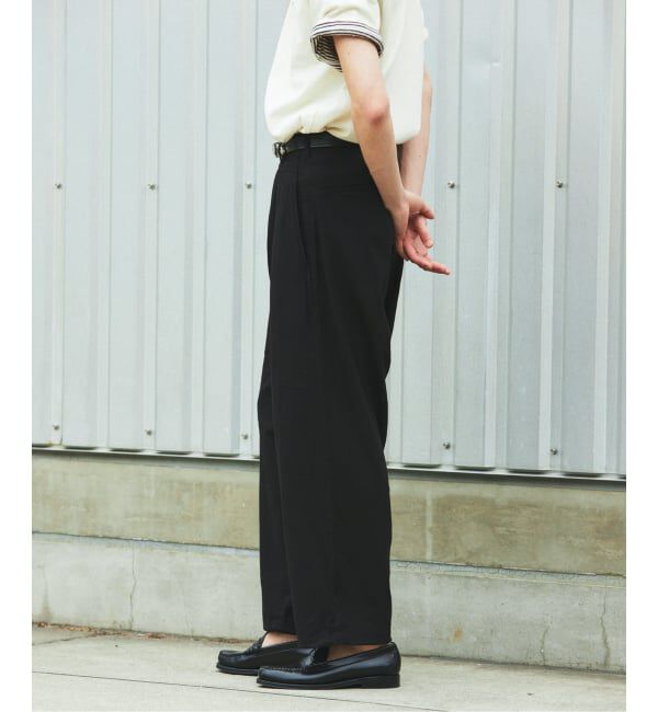 JOURNAL STANDARD「リネン ポリ ストライプ オーバー パンツ」|スラックス|