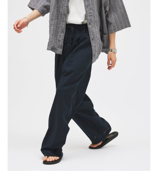 JOURNAL STANDARD「リネン ポリ ストライプ オーバー パンツ」|スラックス|