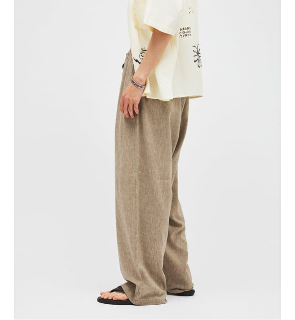JOURNAL STANDARD「リネン ポリ ストライプ オーバー パンツ」|スラックス|