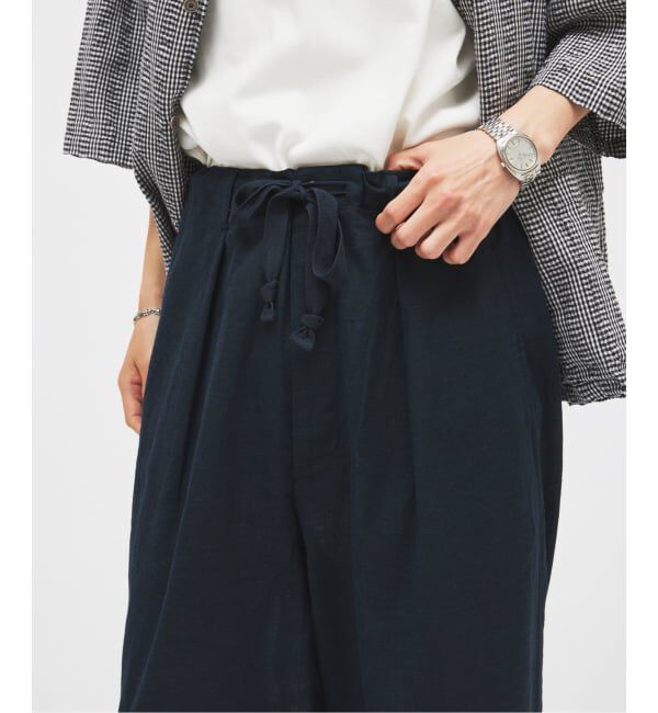 JOURNAL STANDARD「リネン ポリ ストライプ オーバー パンツ」|スラックス|