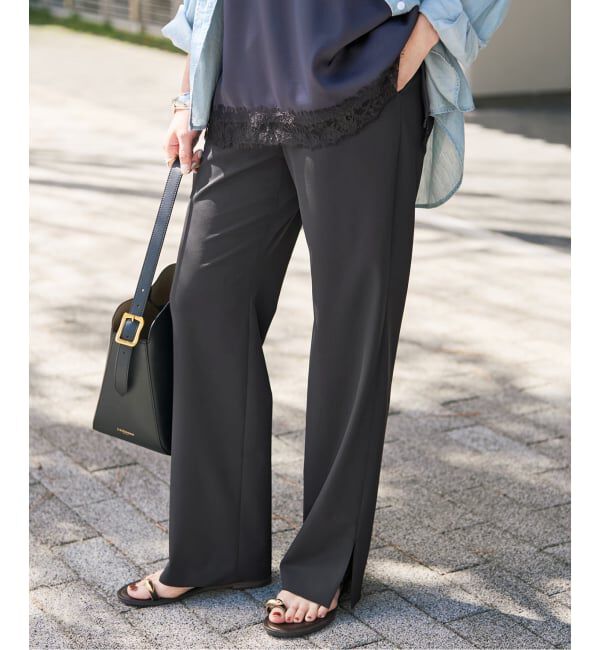 Spick and Span「ストレッチサイドスリットパンツ」|スラックス|