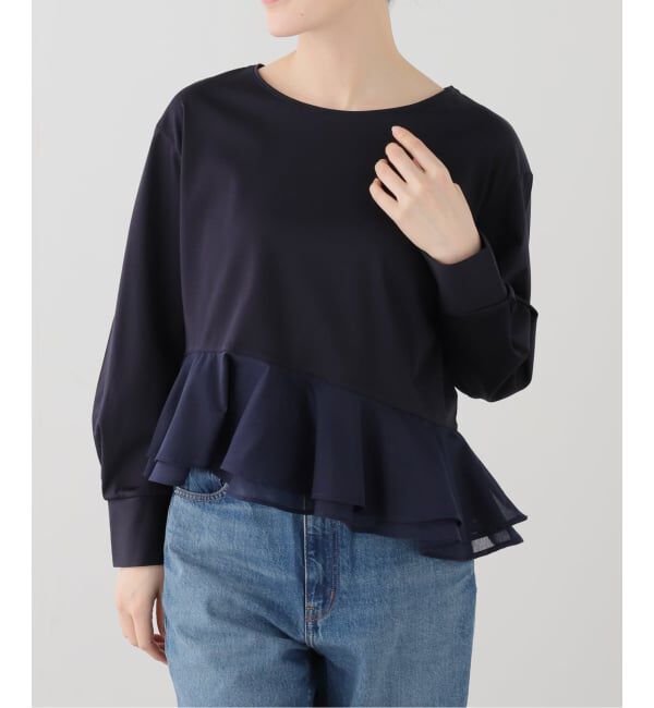  「【洗える】アシメペプラムカットソー」|Tシャツ・カットソー|