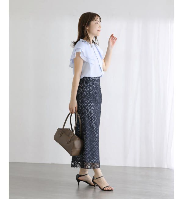  「【洗える】ラッフルスリーブシャツ」|シャツ・ブラウス|