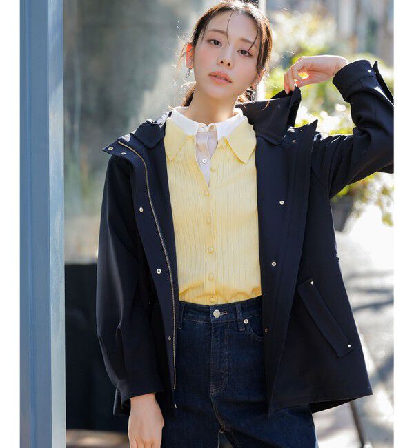 ANY SIS「【2WAY】エレカジストレッチ フーデットハーフ アウター」|その他|ネイビー系