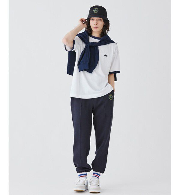 LACOSTE「【オンライン限定】LACOSTE ワンポイントロゴ リンガーTシャツ」|Tシャツ・カットソー|