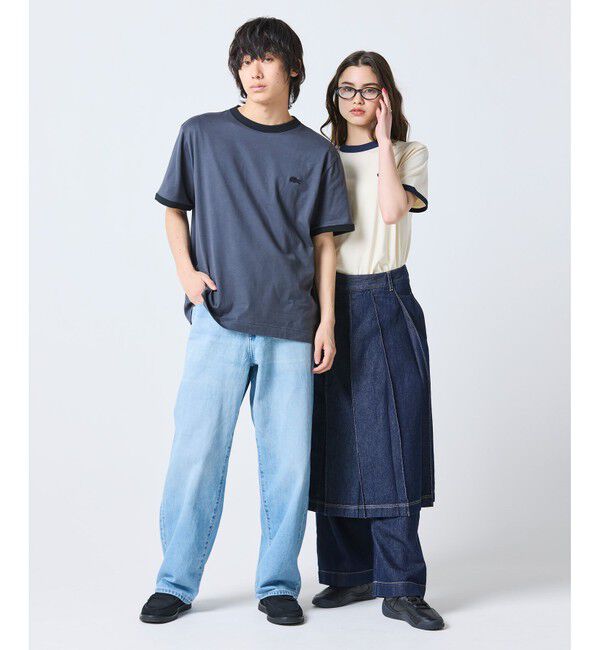 LACOSTE「【オンライン限定】LACOSTE ワンポイントロゴ リンガーTシャツ」|Tシャツ・カットソー|
