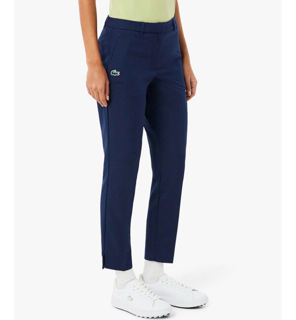 LACOSTE「UVカット 吸水速乾 ウルトラドライ スリムフィットストレッチゴルフパンツ」|チノ|ネイビー
