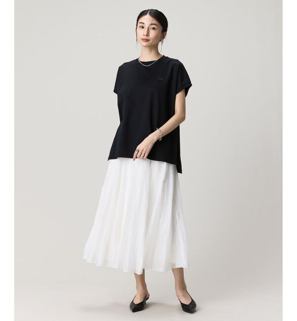 LACOSTE「【オンライン限定】LACOSTE オーバーサイズ フレンチスリーブ サイドスリット クルーネックTシャツ」|Tシャツ・カットソー|