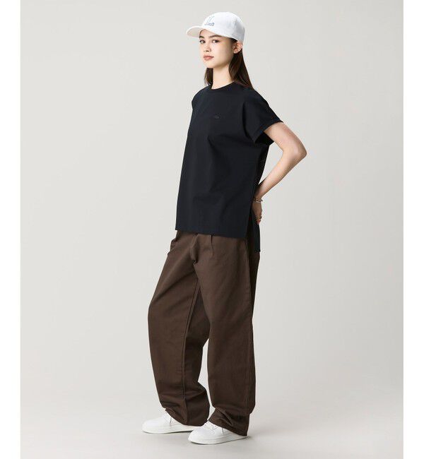 LACOSTE「【オンライン限定】LACOSTE オーバーサイズ フレンチスリーブ サイドスリット クルーネックTシャツ」|Tシャツ・カットソー|