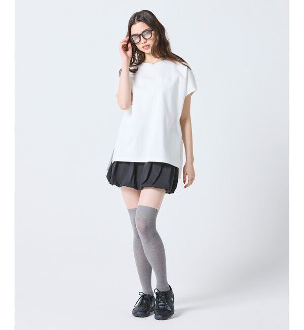 LACOSTE「【オンライン限定】LACOSTE オーバーサイズ フレンチスリーブ サイドスリット クルーネックTシャツ」|Tシャツ・カットソー|