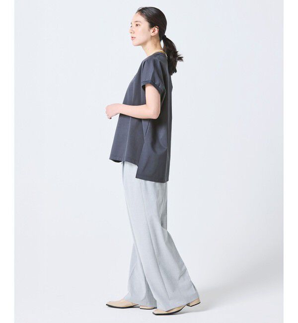 LACOSTE「【オンライン限定】LACOSTE オーバーサイズ フレンチスリーブ サイドスリット クルーネックTシャツ」|Tシャツ・カットソー|