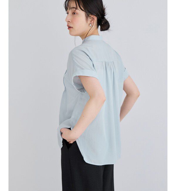VIS「【夏トク価格】気流染めピコピンタック半袖ブラウス/接触冷感」|シャツ・ブラウス|