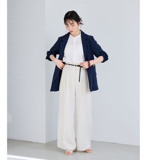 VIS「【夏トク価格】気流染めピコピンタック半袖ブラウス/接触冷感」|シャツ・ブラウス|