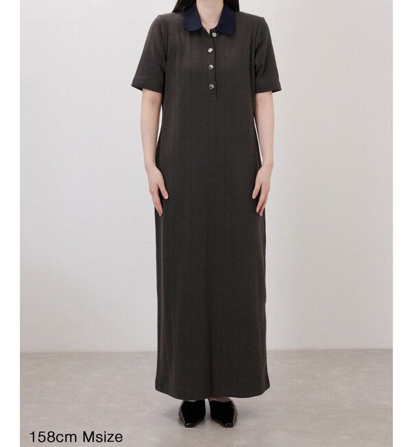 ADAM ET ROPE'「【WEB限定】ハーフスリーブポロシャツワンピース」|ワンピース|