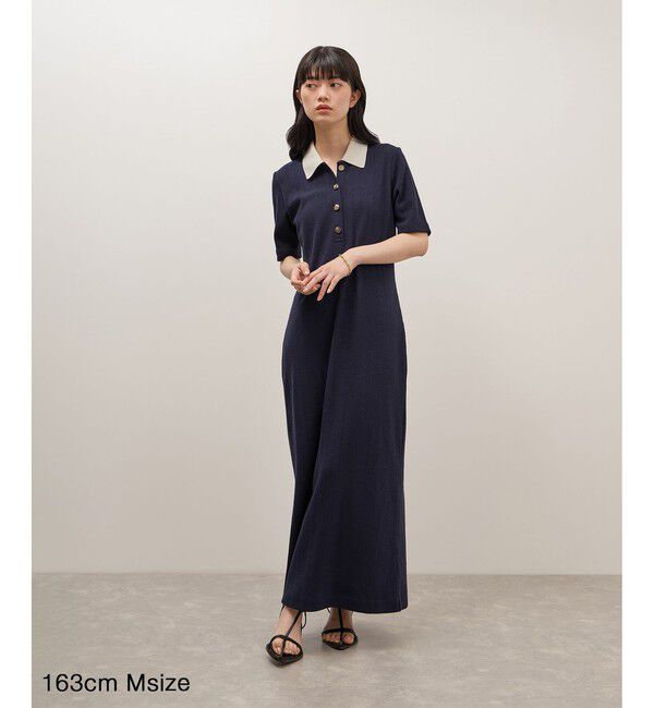 ADAM ET ROPE'「【WEB限定】ハーフスリーブポロシャツワンピース」|ワンピース|