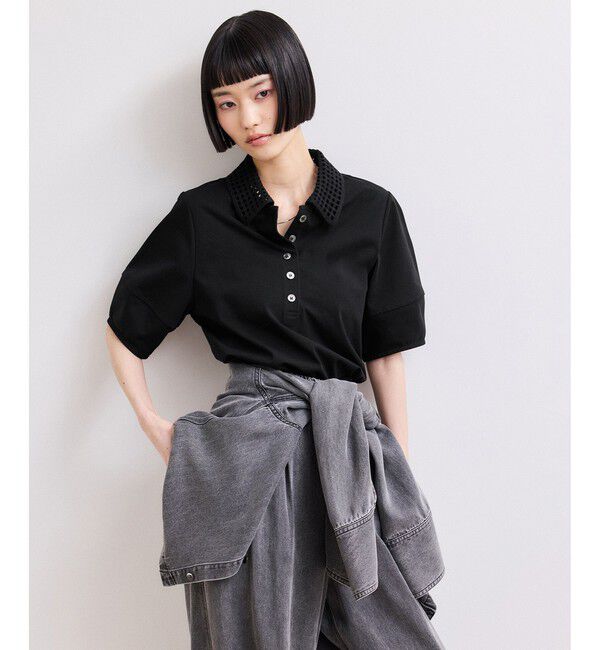 ADAM ET ROPE'「【WEB限定】・【サステナブル】メッシュ襟ポロシャツ」|ポロシャツ|