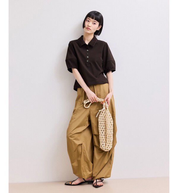 ADAM ET ROPE'「【WEB限定】・【サステナブル】メッシュ襟ポロシャツ」|ポロシャツ|