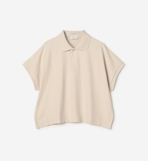 handvaerk「handvaerk | コットンピケ ドルマンスリーブポロシャツ WOMEN」|ポロシャツ|LTGREY