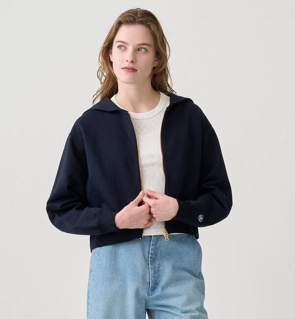 ORCIVAL「ORCIVAL | コットン裏毛 ジップセーラー WOMEN」|スウェット・ジャージ|DKNAVY