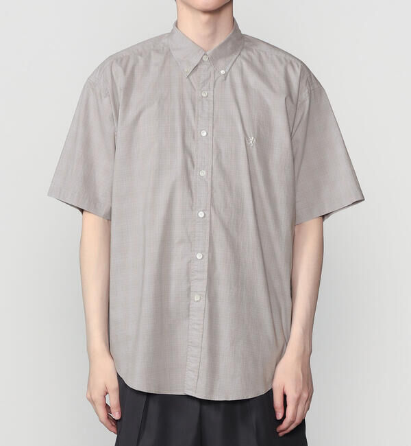 GYMPHLEX「Gymphlex | コットンブロード ボタンダウン半袖シャツ CHECK MEN」|シャツ・ブラウス|