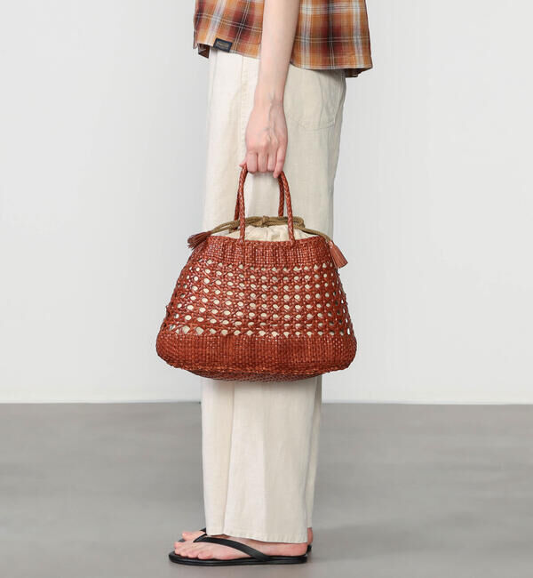  「dragon | レザー メッシュトートバッグ SANTA CANO WOMEN」|トートバッグ|CAMEL