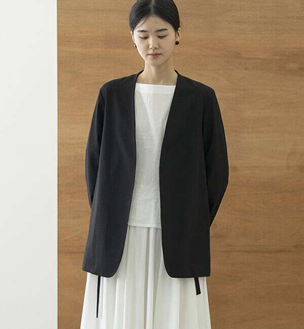  「eunoia | ノーカラージャケット WOMEN」|ノーカラージャケット|BLACK