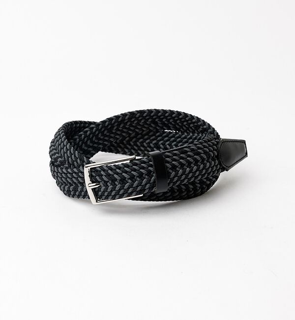ABAHOUSE「【ABAHOUSE　les essentiels】カラーミックスゴムメッシュベル」|ベルト|ブラック系その他1