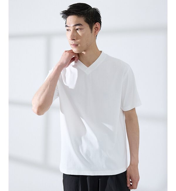 ABAHOUSE「【SMART CLOSET/WEB限定】シルケット天竺 Vネック 半袖Tシャツ」|Tシャツ・カットソー|
