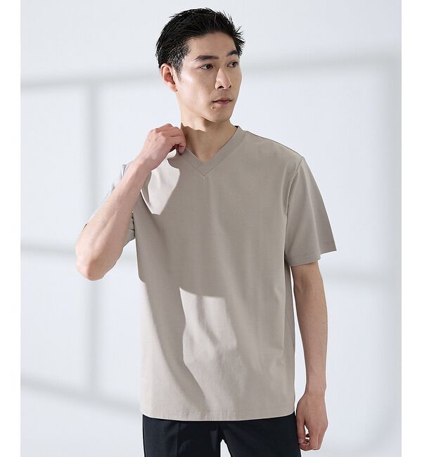ABAHOUSE「【SMART CLOSET/WEB限定】シルケット天竺 Vネック 半袖Tシャツ」|Tシャツ・カットソー|