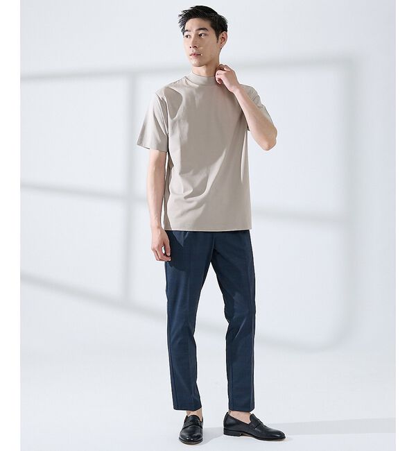 ABAHOUSE「【SMART CLOSET/WEB限定】シルケット天竺 モックネック Tシャツ」|Tシャツ・カットソー|